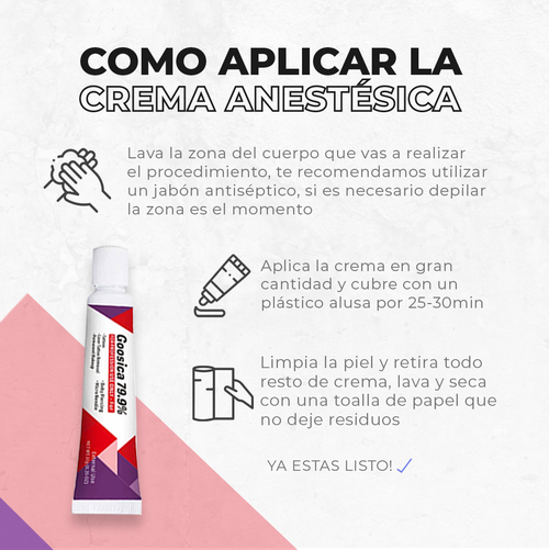 Crema anestésica Goosica® 79.9% Equilibrio y rápida absorción